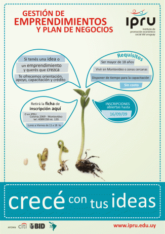 Afiche-Convocatoria 3er.Curso Gestión Emprend.-Crece con