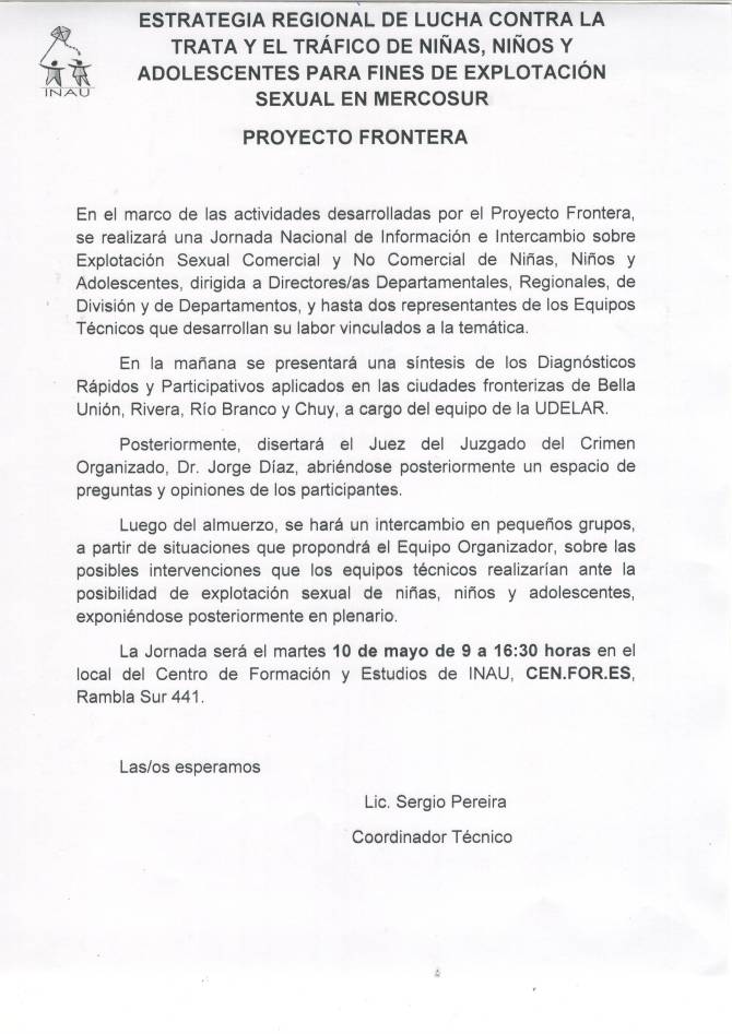 Jornada de Inf. e Intercambio Explotación Sexual