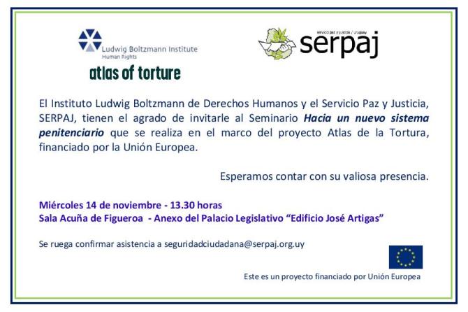 Invitación Seminario Hacia un nuevo sistema penitenciario