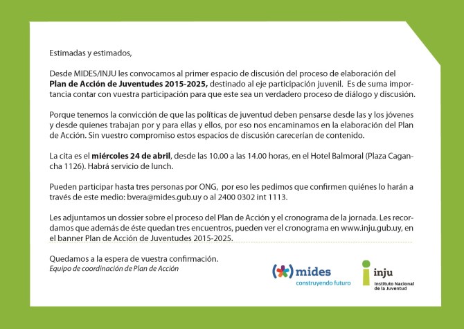 invitacion ONGS 24 DE ABRIL