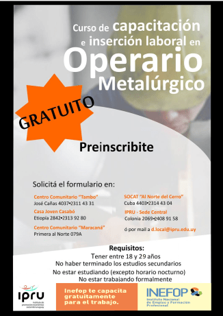 Afiche PROJOVEN-Operario metalurgico 2013