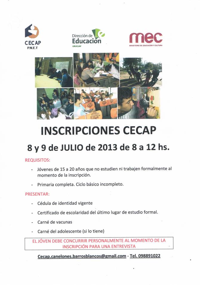 inscripciones julio13