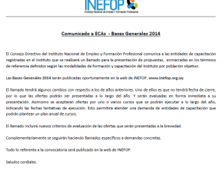 inefop comunicado