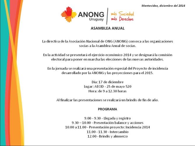 InvitaciÃ³n Asamblea Anual 2014