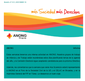 ANONG Boletín nº 312 13 marzo 2015